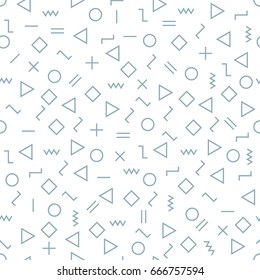 Vector modern abstract geometry memphis pattern.Colour seamless geometric background . Subtle pillow and bed sheet minimal design. Creative art deco. Hipster fashion print. Vector illustration EPS10.