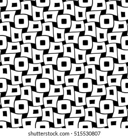 Vector modern abstract geometry squares pattern. black and white seamless geometric background . subtle pillow and bed sheet minimal design. creative art deco. hipster fashion print