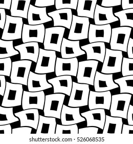 Vector modern abstract geometry squares pattern. black and white seamless geometric background . subtle pillow and bed sheet minimal design. creative art deco. hipster fashion print
