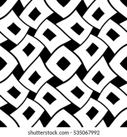 Vector modern abstract geometry squares pattern. black and white seamless geometric background . subtle pillow and bed sheet minimal design. creative art deco. hipster fashion print