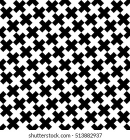 Vector modern abstract geometry x pattern. black and white seamless geometric cross background . subtle pillow and bed sheet minimal design. creative art deco. hipster fashion print