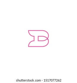 Vector modern abstract line BH or HB monogram logo. BH minimal mark isolated on white background. HB initials icon