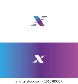 Vector modern abstract logo. Colorful gradient letter X. Monogram for business of smart, technology and communication. Logotype template for web company