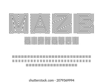 Vector of modern abstract maze style alphabet design