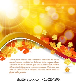 Vector modern abstract orange autumn background.