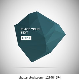 Vector modern abstract origami blue polygonal banner / speech bubble