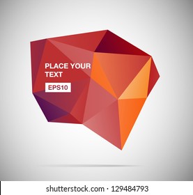 Vector modern abstract origami polygonal banner / speech bubble