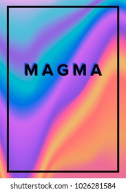 Vector modern abstract poster in vaporwave style with colorful stains.
