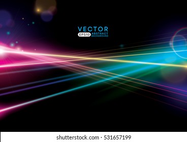 Vector de modernos rayos abstractos de luz y fondo