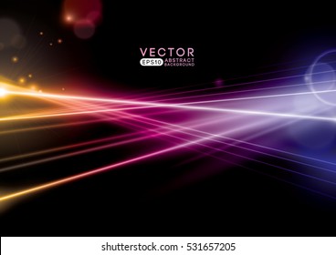 Vector of modern abstract rays of light and background