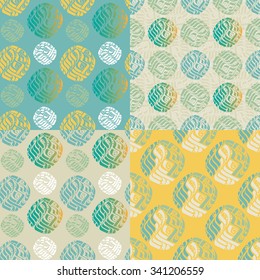 vector modern abstract seamless patterns set. It can be used for wrapping paper, wallpaper, cover, textile design, fabric design.
