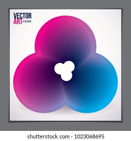 Vector of modern abstract shape, 3d flower shape gradient. 3d flower shape, vector abstract art. Perfect for gift card,cover,poster or brochure. Bright color wave dimensional object.
