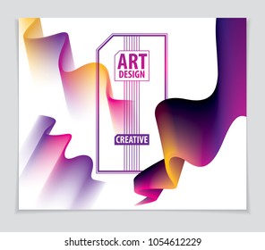 Vector of modern abstract shape, 3d shape gradient. 3d flower shape, vector abstract art. Perfect for gift card, cover, poster or brochure. Bright color wave dimensional object