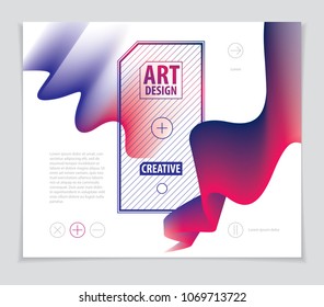 Vector of modern abstract shape, 3d shape gradient. 3d flower shape, vector abstract art. Perfect for gift card, cover, poster or brochure. Bright color wave dimensional object. Stock Vector