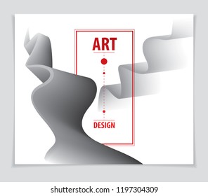 Vector of modern abstract shape, 3d shape gradient. 3d flower shape, vector abstract art. Perfect for gift card, cover, poster or brochure. Bright color wave dimensional object.