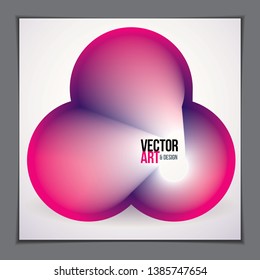 Vector of modern abstract shape, 3d flower shape gradient. 3d flower shape, vector abstract art. Perfect for gift card,cover,poster or brochure. Bright color wave dimensional object.