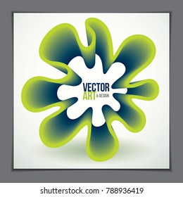 Vector of modern abstract shape, 3d flower shape gradient. 3d flower shape, vector abstract art. Perfect for gift card,cover,poster or brochure. Bright color wave dimensional object.