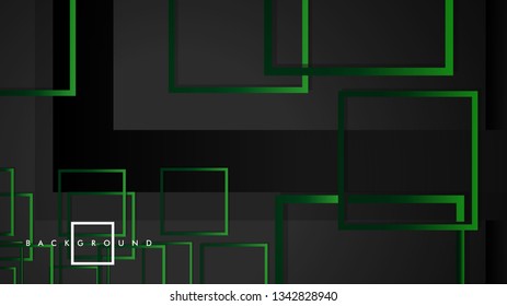 Vector Modern Abstract Squares Backgrounds . with a black green gradient. eps 10 template