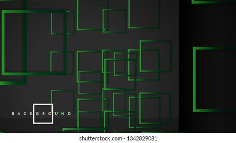 Vector Modern Abstract Squares Backgrounds . with a black green gradient. eps 10 template