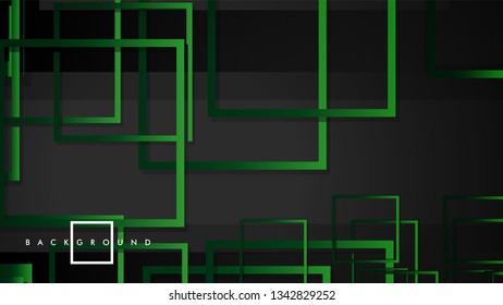 Vector Modern Abstract Squares Backgrounds . with a black green gradient. eps 10 template