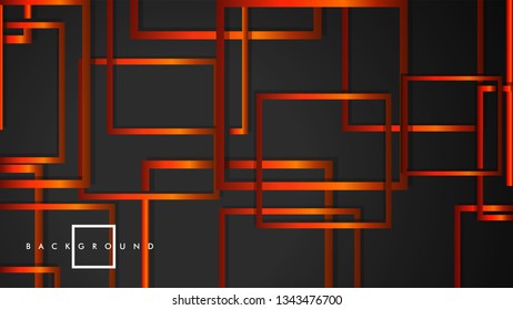 Vector Modern Abstract Squares Backgrounds . with a black orange gradient. eps 10 template