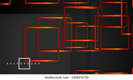 Vector Modern Abstract Squares Backgrounds . with a black orange gradient. eps 10 template