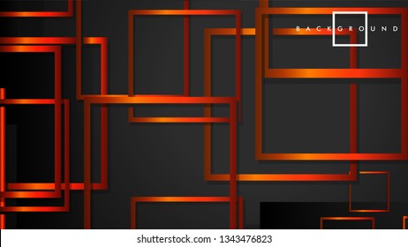 Vector Modern Abstract Squares Backgrounds . with a black orange gradient. eps 10 template