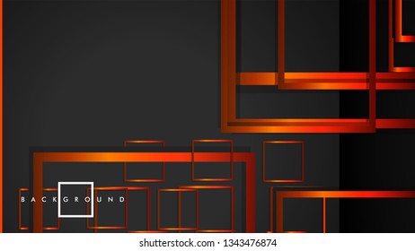 Vector Modern Abstract Squares Backgrounds . with a black orange gradient. eps 10 template