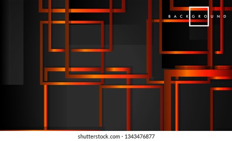 Vector Modern Abstract Squares Backgrounds . with a black orange gradient. eps 10 template