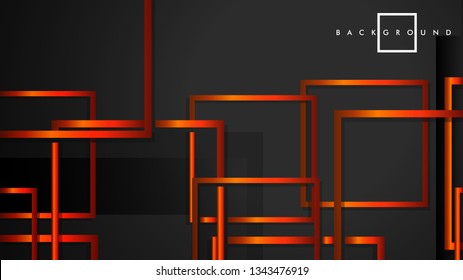 Vector Modern Abstract Squares Backgrounds . with a black orange gradient. eps 10 template