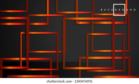 Vector Modern Abstract Squares Backgrounds . with a black orange gradient. eps 10 template