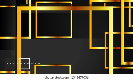 Vector Modern Abstract Squares Backgrounds . with a black and gold color gradient. eps 10 template