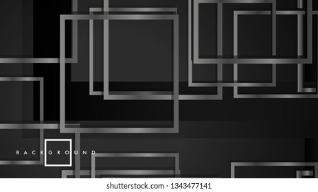 Vector Modern Abstract Squares Backgrounds . with a black and gray metal color gradient. eps 10 template