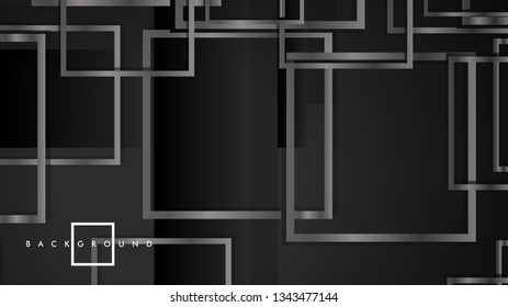Vector Modern Abstract Squares Backgrounds . with a black and gray metal color gradient. eps 10 template