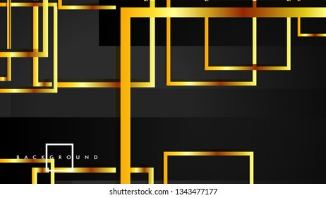 Vector Modern Abstract Squares Backgrounds . with a black and gold color gradient. eps 10 template