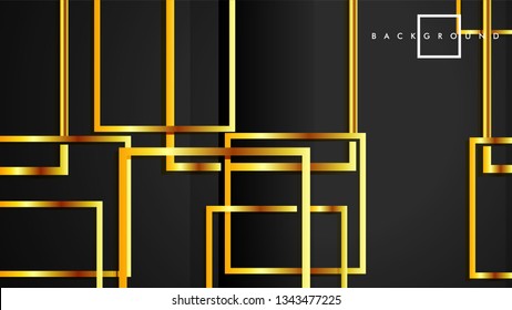 Vector Modern Abstract Squares Backgrounds . with a black and gold color gradient. eps 10 template