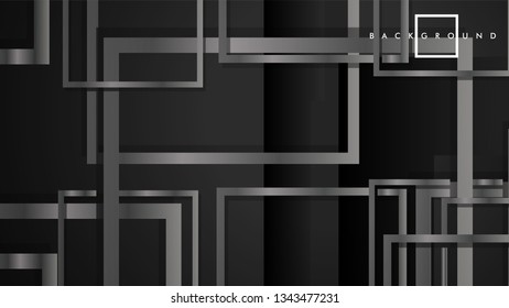 Vector Modern Abstract Squares Backgrounds . with a black and gray metal color gradient. eps 10 template