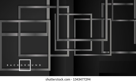 Vector Modern Abstract Squares Backgrounds . with a black and gray metal color gradient. eps 10 template