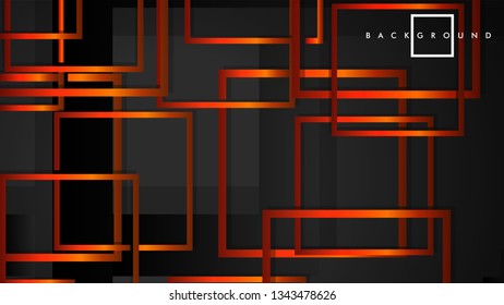 Vector Modern Abstract Squares Backgrounds . with a black orange gradient. eps 10 template