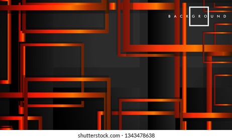 Vector Modern Abstract Squares Backgrounds . with a black orange gradient. eps 10 template
