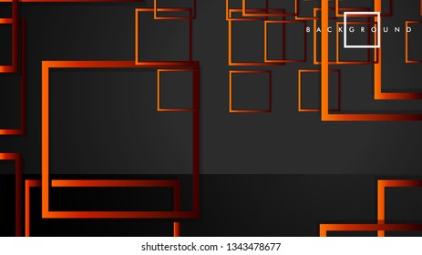 Vector Modern Abstract Squares Backgrounds . with a black red orange gradient. eps 10 template