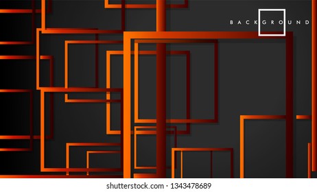 Vector Modern Abstract Squares Backgrounds . with a black red orange gradient. eps 10 template