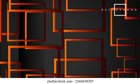 Vector Modern Abstract Squares Backgrounds . with a black red orange gradient. eps 10 template