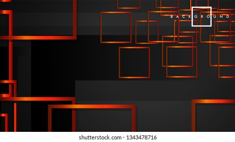 Vector Modern Abstract Squares Backgrounds . with a black orange gradient. eps 10 template