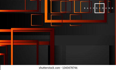Vector Modern Abstract Squares Backgrounds . with a black red orange gradient. eps 10 template