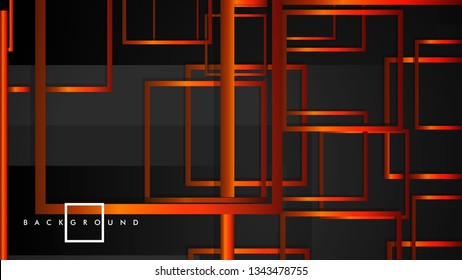 Vector Modern Abstract Squares Backgrounds . with a black orange gradient. eps 10 template