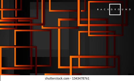 Vector Modern Abstract Squares Backgrounds . with a black red orange gradient. eps 10 template