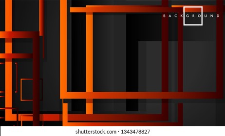 Vector Modern Abstract Squares Backgrounds . with a black red orange gradient. eps 10 template