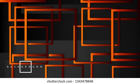 Vector Modern Abstract Squares Backgrounds . with a black red orange gradient. eps 10 template