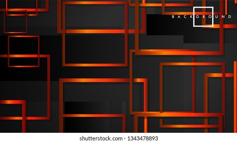 Vector Modern Abstract Squares Backgrounds . with a black orange gradient. eps 10 template